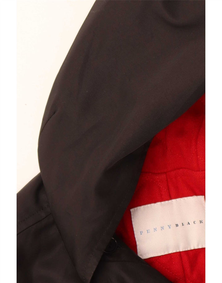 Penny Black Dame Hætte Oversized Parka Jacket UK 10 Small Black Wool