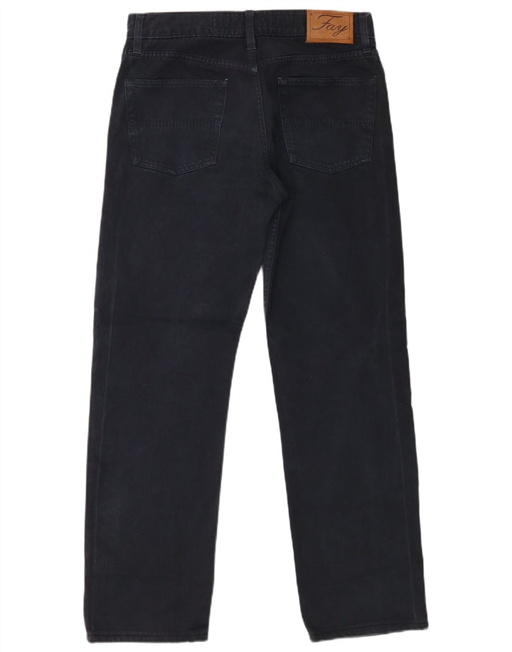 Fay Mens Straight Jeans W32 L29 Navy Blue Cotton