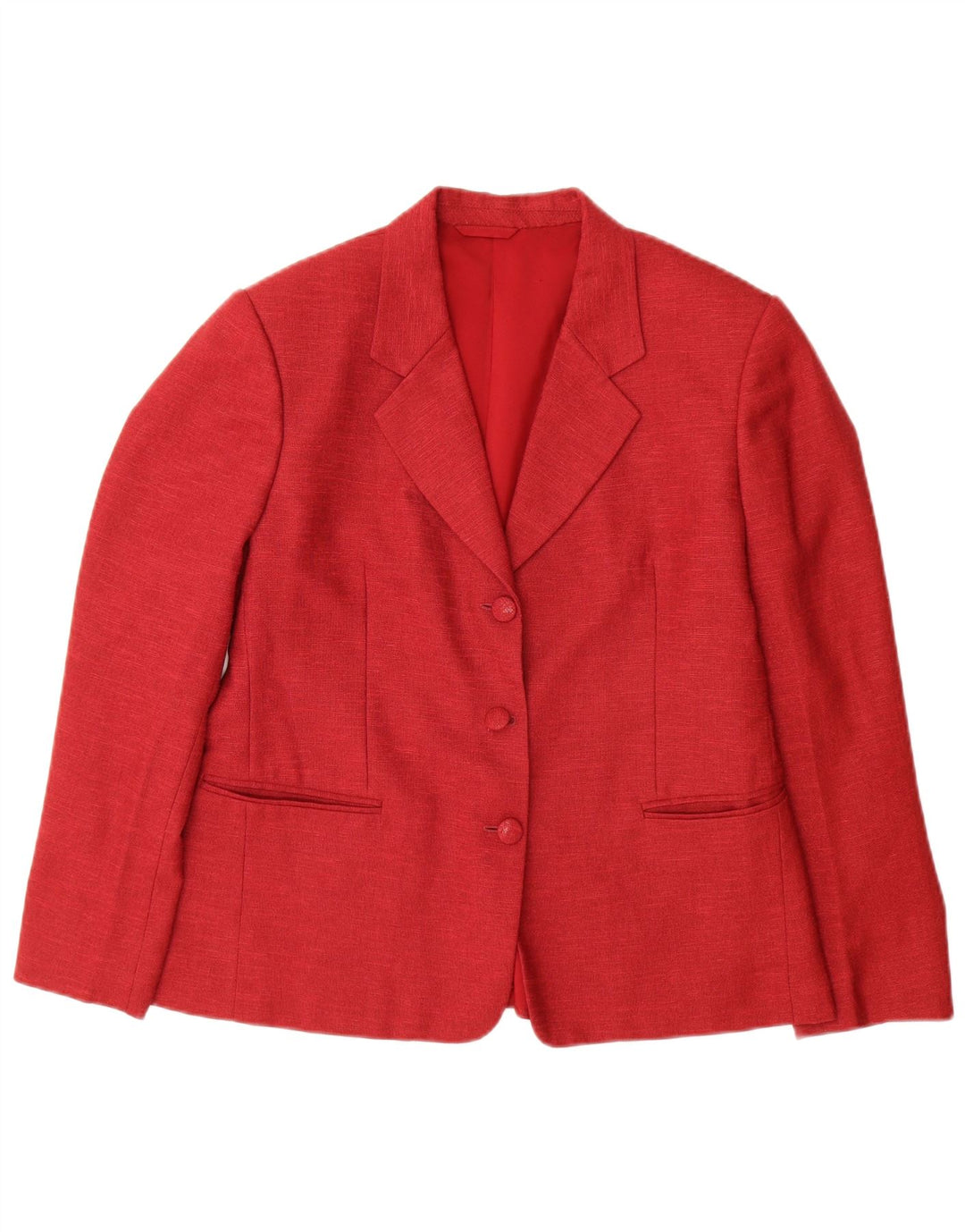 VINTAGE Womens 3 Button Blazer Jacket UK 14 Large Red Flecked