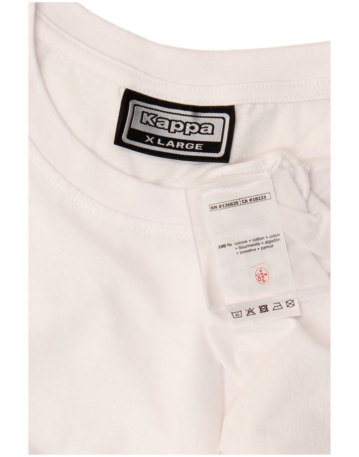 KAPPA Mens T-Shirt Top XL White Cotton