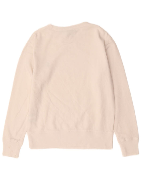 Ralph Lauren Dame Sweatshirt Jumper UK 10 Small White Bomuld