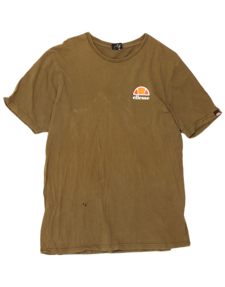 Ellesse Mens T-Shirt Top XL Khaki Cotton