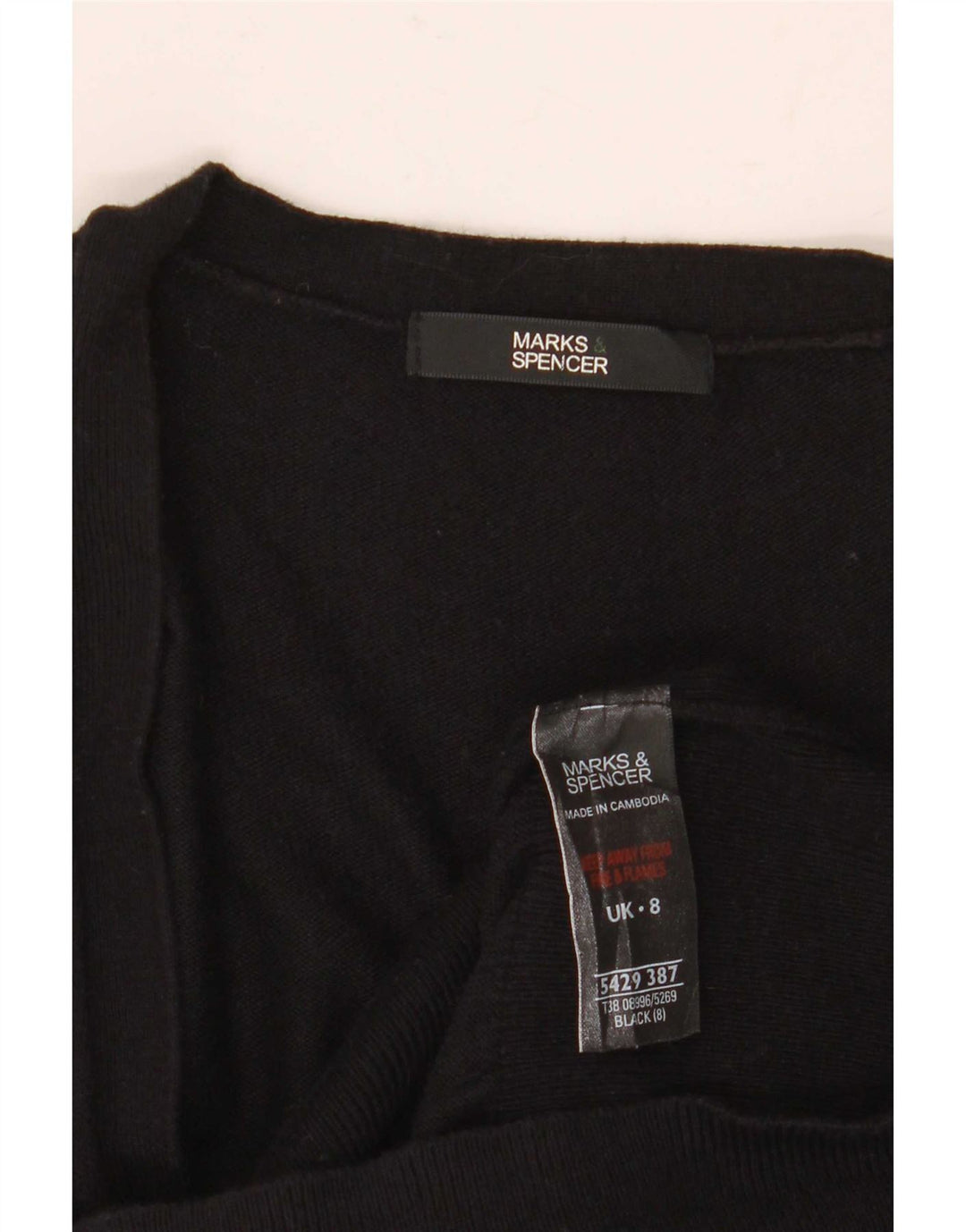 Marks & Spencer Womens Longline Cardigan Sweater UK 8 Small Black Viscose