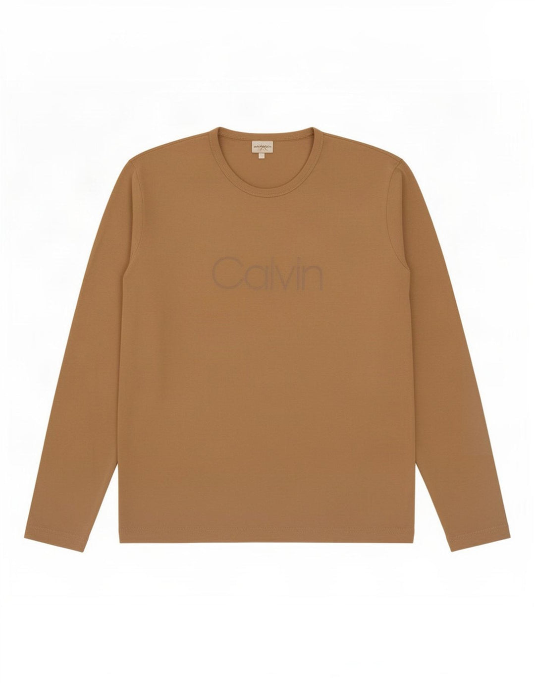 Calvin Klein Haut graphique à manches longues pour hommes, grand beige
