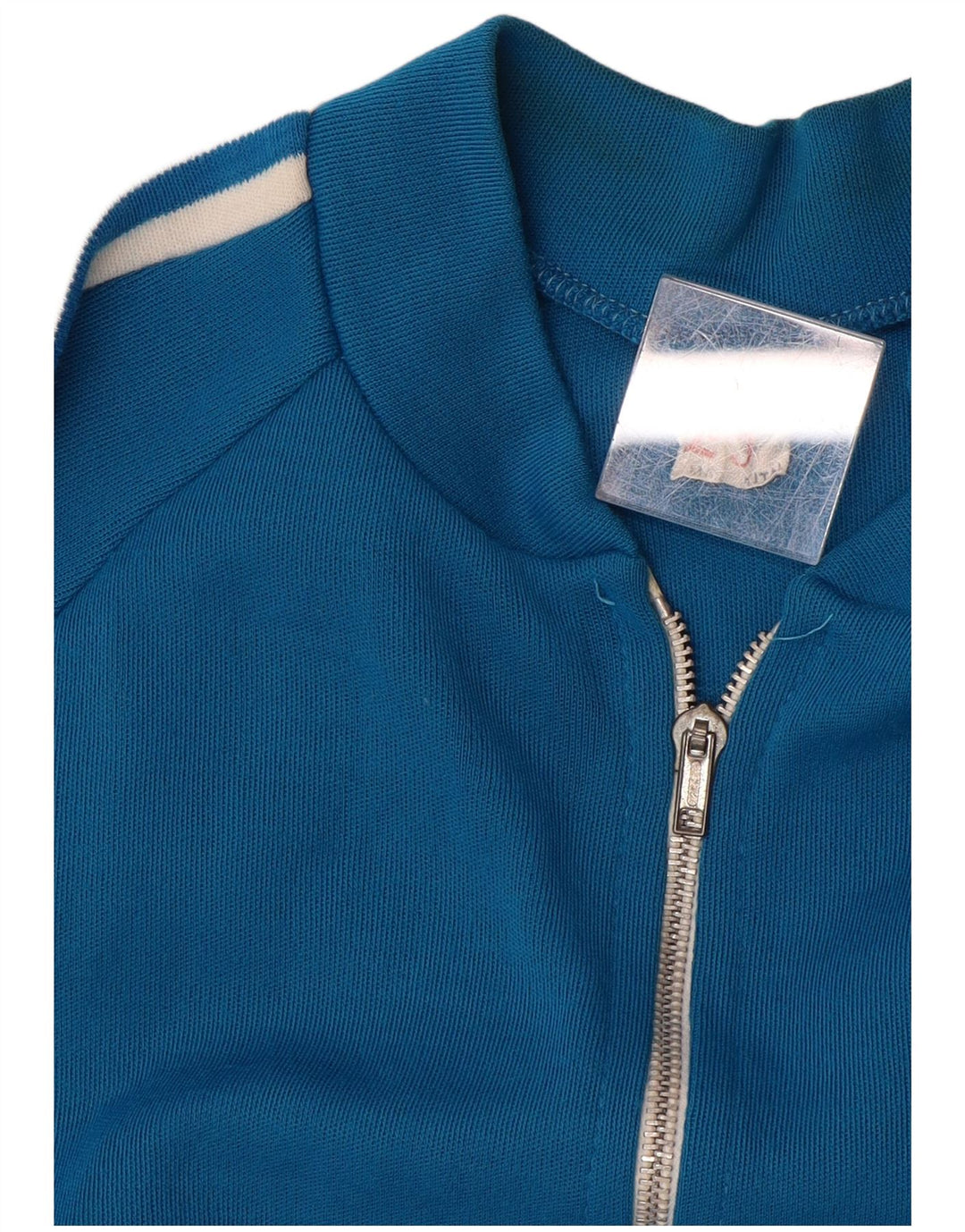 Vintage Mens Tracksuit Top Jacket Medium Blue Acrylic