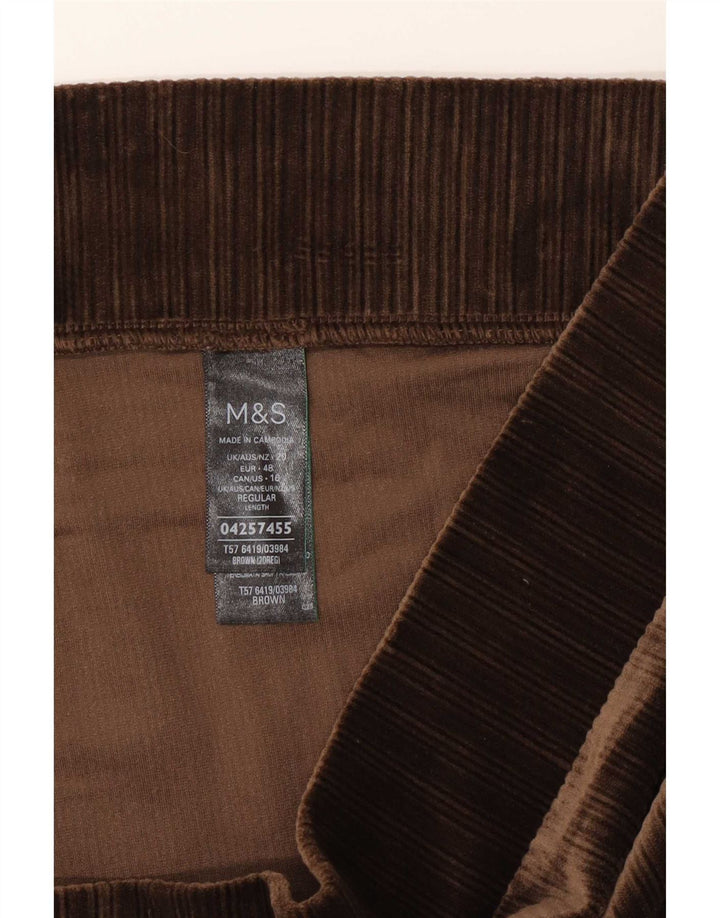Marks & Spencer Womens Velvet Leggings UK 20 2XL Brown Polyester