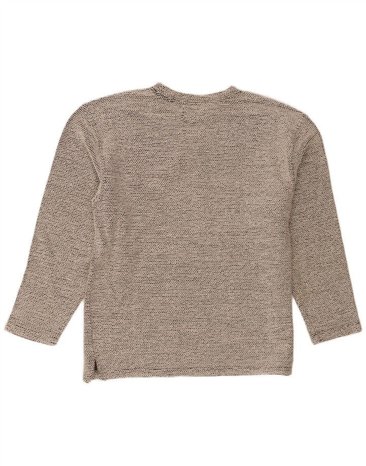Weird Fish Mens Crew Neck Jumper Sweater Large Off White Cotton