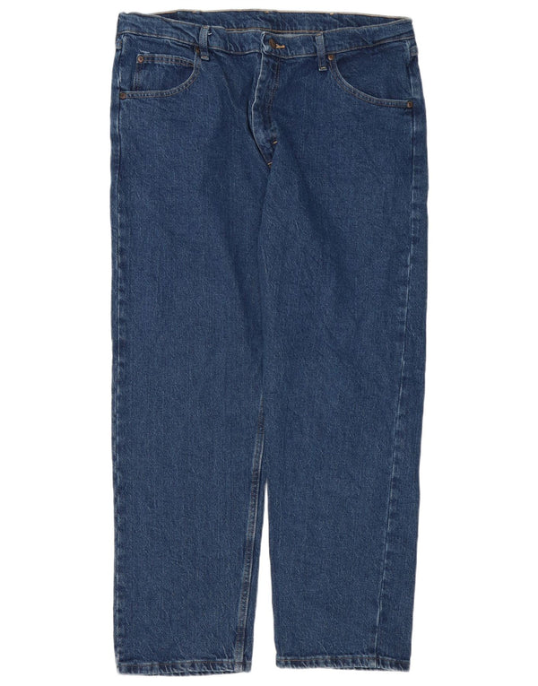Jeans dritti regolari da uomo Wrangler W38 L30 cotone blu