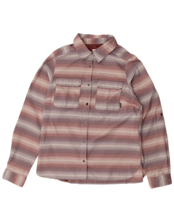 Columbia Womens Shirt UK 14 Medium Purple Striped Polyester
