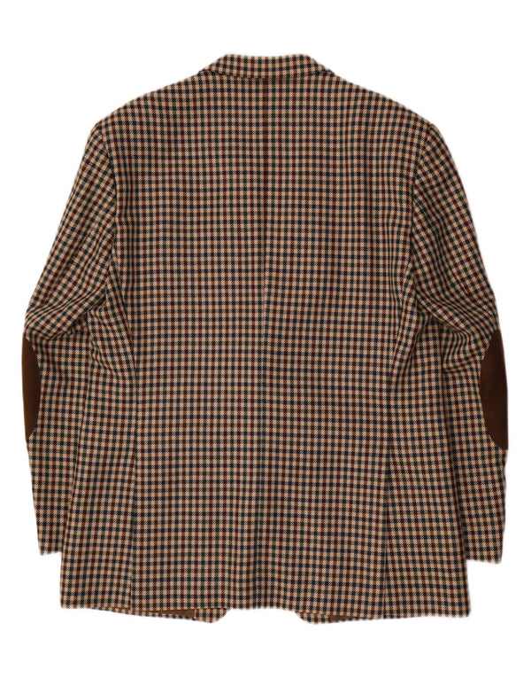 Sacou blazer pentru bărbați Piattelli, cu 2 nasturi, IT 54 2XL, lână maro cu picior de gală