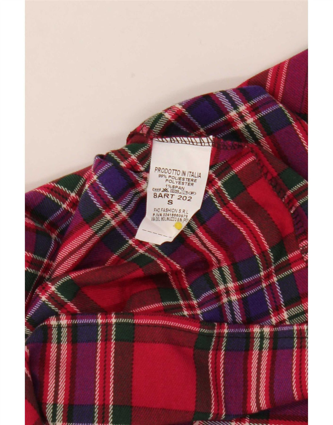 Vintage ženska mini plisirana suknja mala W25 crveni karirani poliester