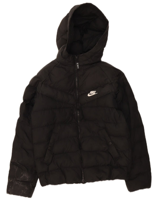 Giacca imbottita con cappuccio Nike da ragazzo 12-13 anni Large nera in poliestere