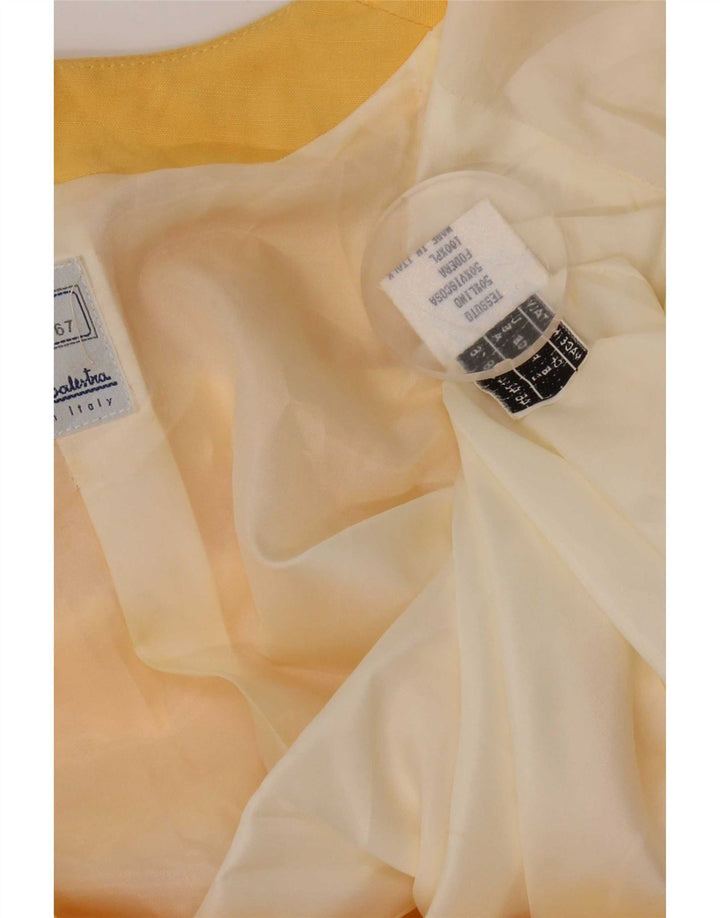 Renato Balestra Womens Short Sleeve Blazer Jacket IT 46 Large Yellow