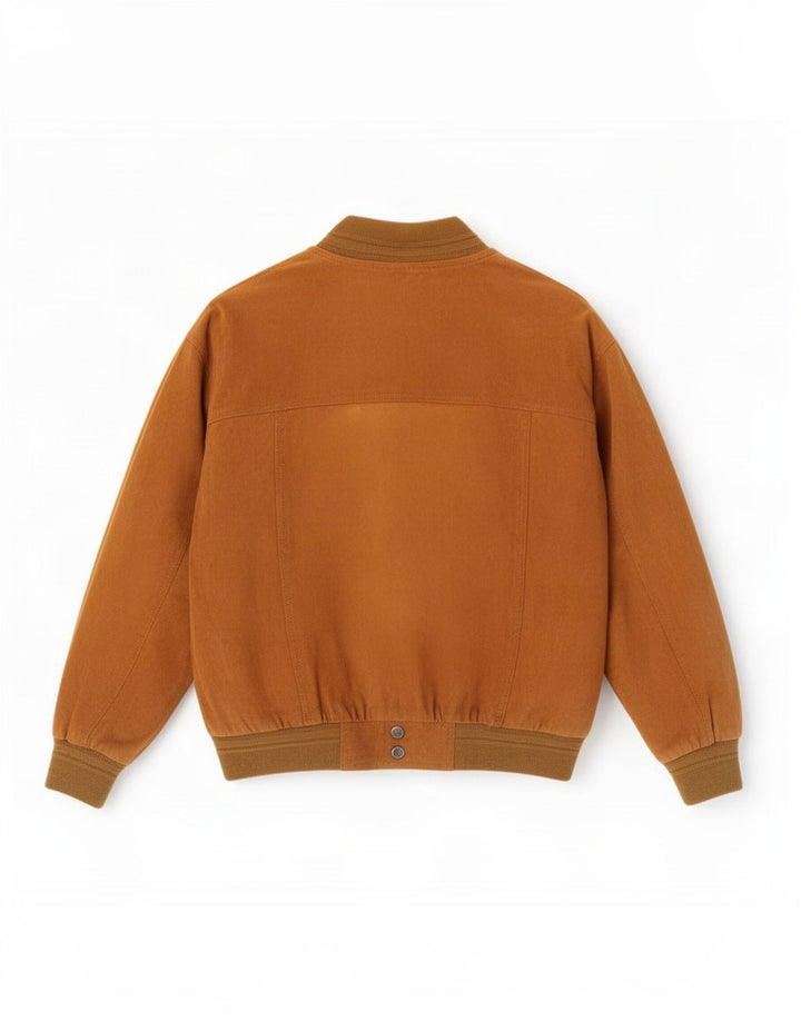 Giubbotto bomber vintage in pelle scamosciata da uomo IT 48 in pelle marrone medio