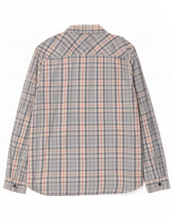 Weird Fish Herren-Flanellhemd 2XL, blau karierte Baumwolle