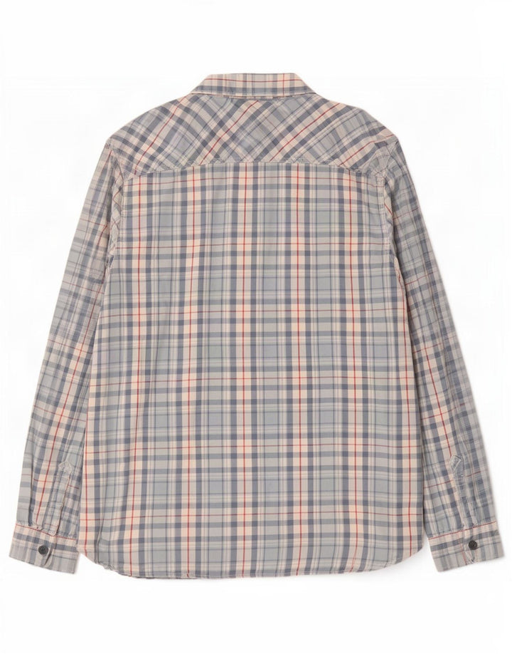Weird Fish Chemise en flanelle pour homme 2XL en coton à carreaux bleu