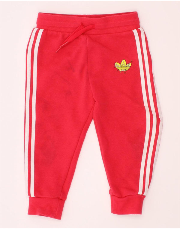 Παντελόνι αθλητικής φόρμας Adidas Baby Girls Joggers 18-24 μηνών κόκκινο βαμβακερό