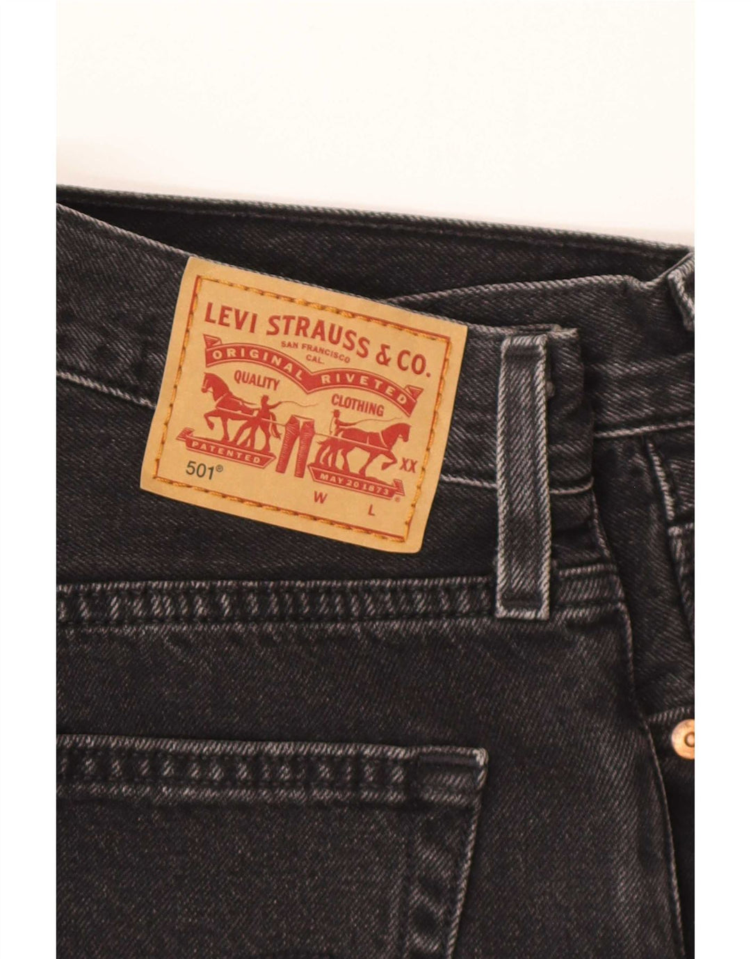 Levi's Mujer 501 Shorts Vaqueros De Cintura Alta W28 Gris Medio