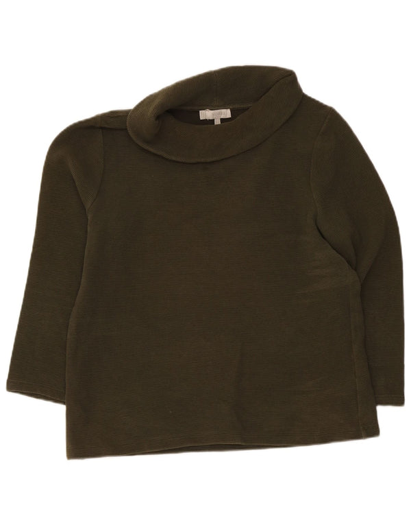 Hobbs Damen-Top mit Rollkragen, langärmlig, UK-Größe 40, Größe L, Grün, Baumwolle