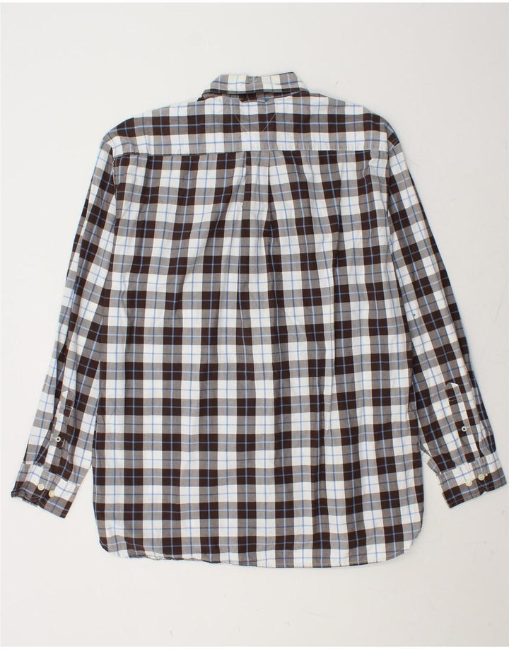 TOMMY HILFIGER Mens Shirt Large Brown Check Cotton Vintage Tommy Hilfiger and Second-Hand Tommy Hilfiger from Messina Hembry 