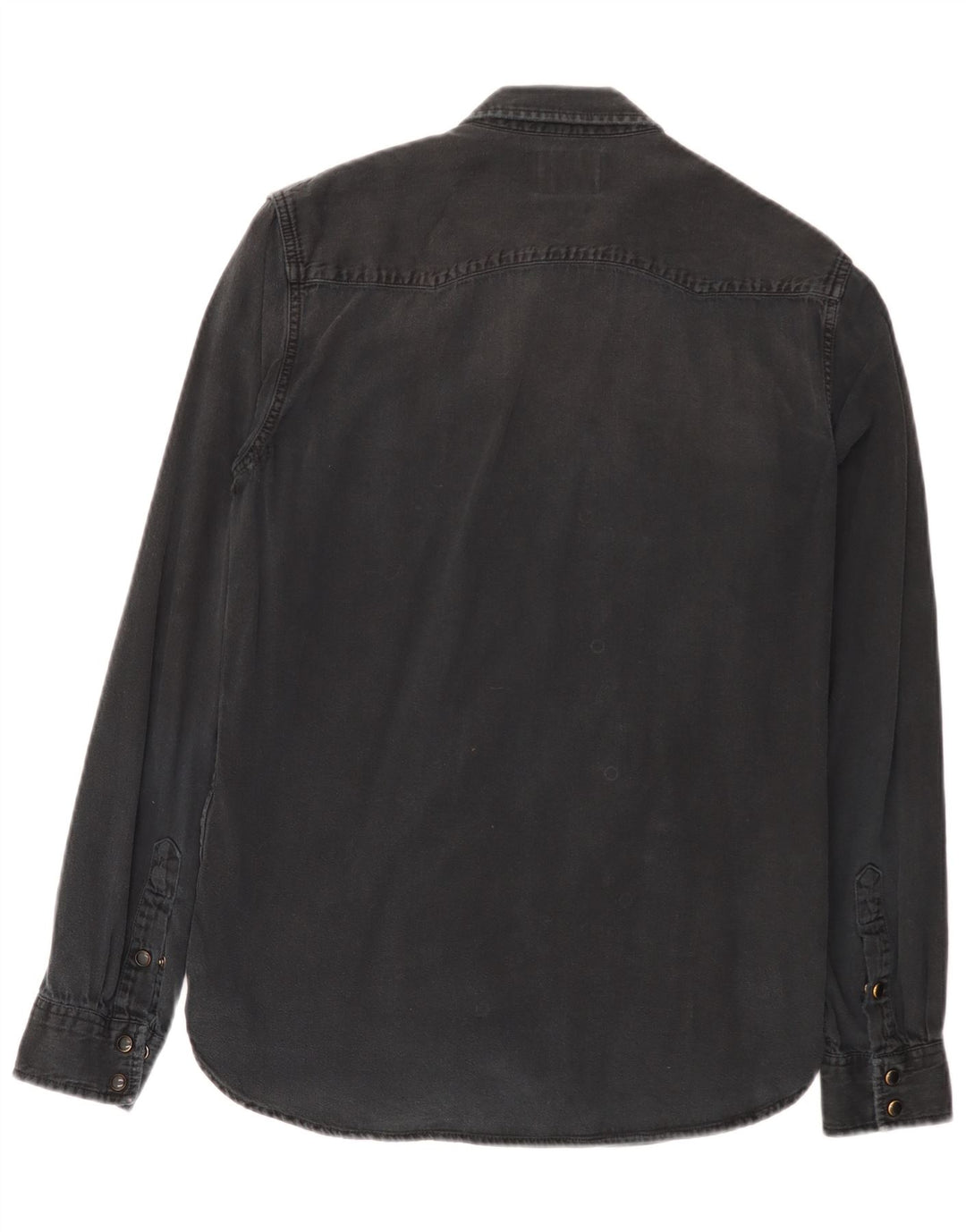 Zara Mens Slim Fit Denim Shirt Medium Black