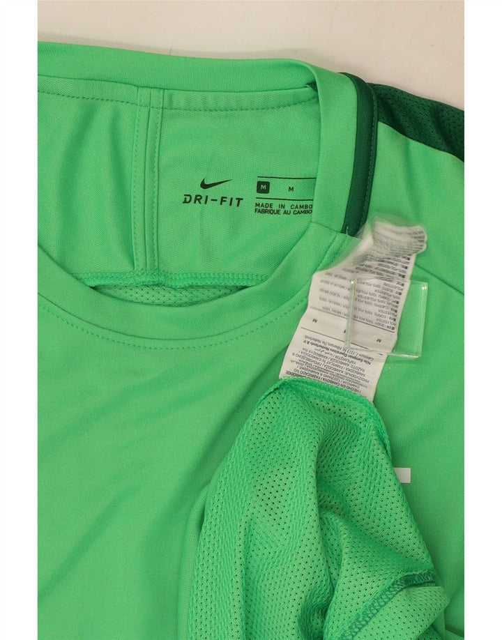 Nike Mens Dri Fit Graphic T-Shirt Top Medium Green Colourblock Polyester