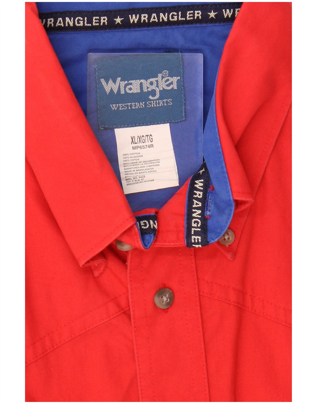 Wrangler Mens Short Sleeve Shirt XL Red Cotton