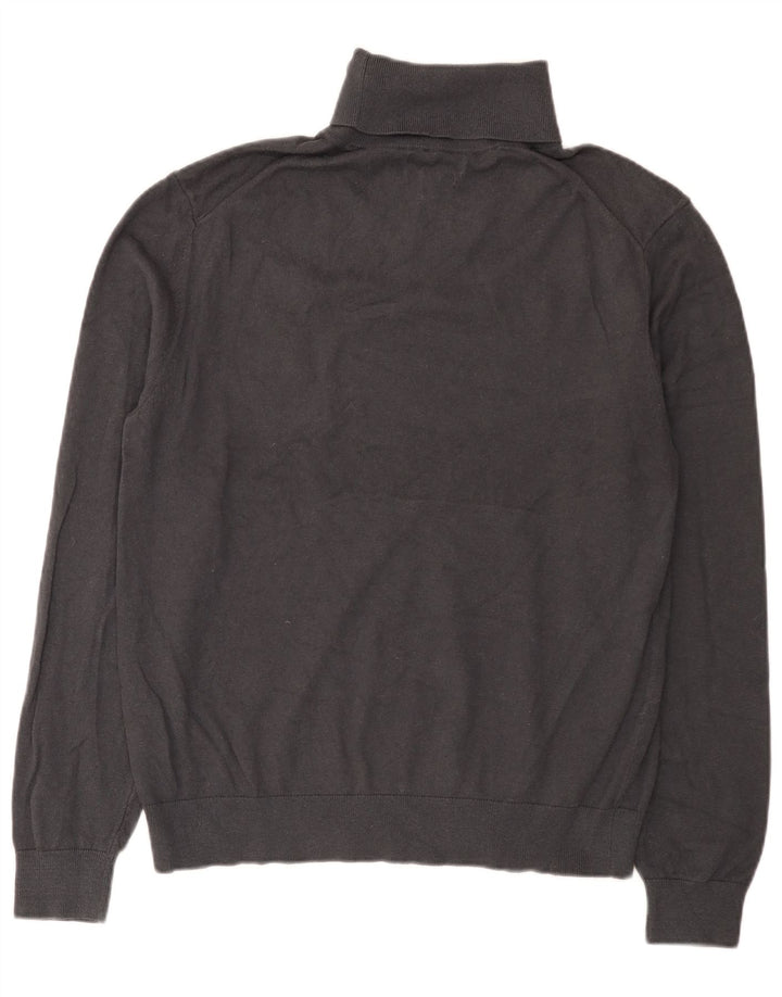 Marks & Spencer Mens Roll Neck Jumper Sweater Large Grey Cotton