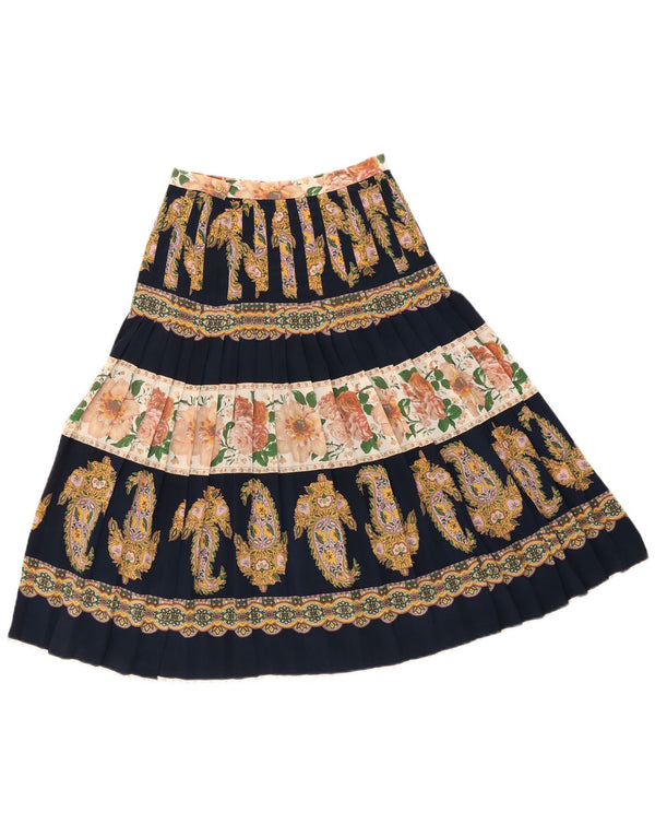 Emmegi Womens Pleated A-Line Skirt IT 42 Medium W26  Multicoloured Paisley