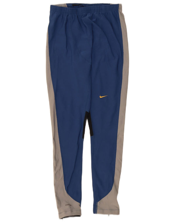Nike Pantalon de survêtement pour femme UK 14 Large Bleu Colorblock Polyester