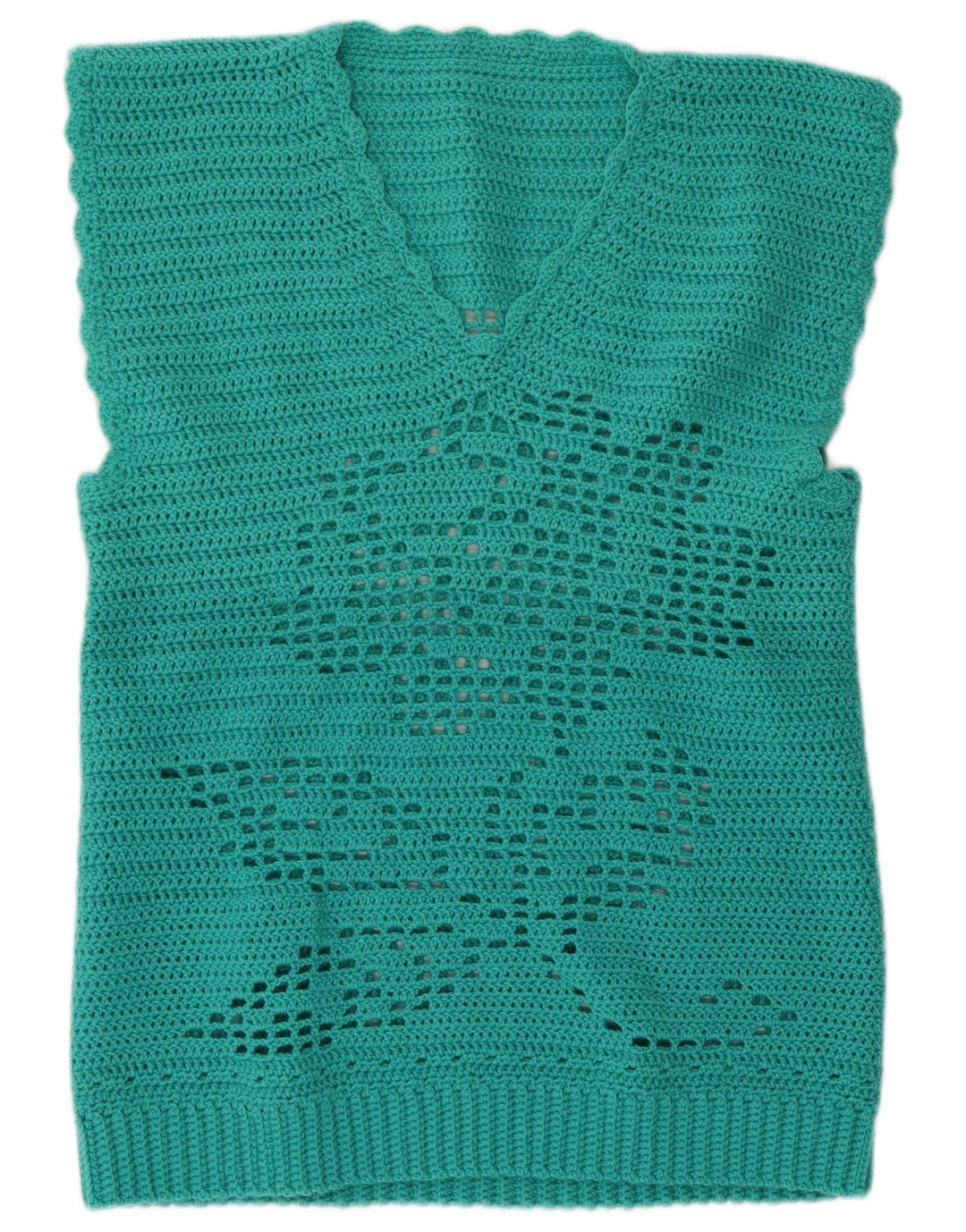 VINTAGE Womens Vest Tank Top UK 16 Large Turquoise