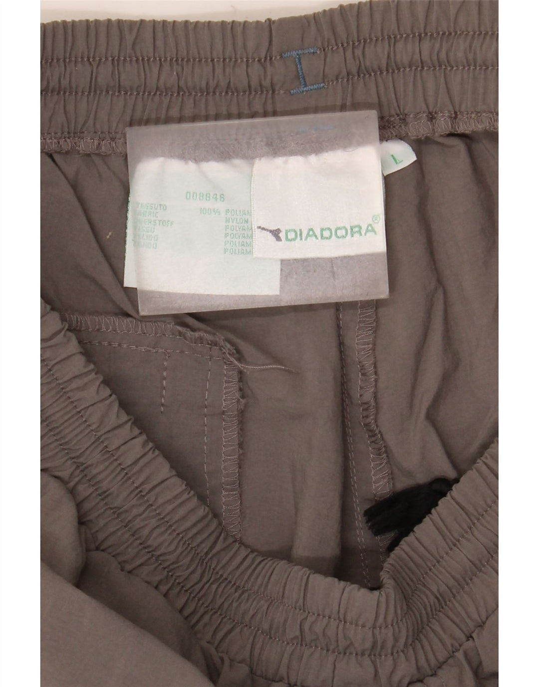 Diadora Herren-Trainingshose, Größe L, Grau, Polyamid
