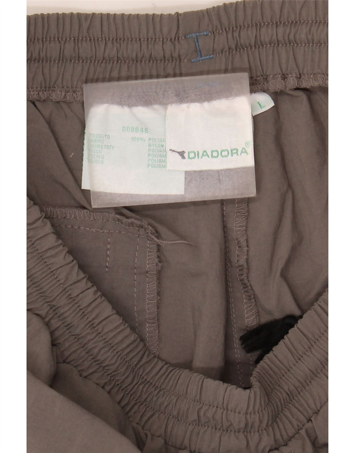 Diadora Herren-Trainingshose, Größe L, Grau, Polyamid
