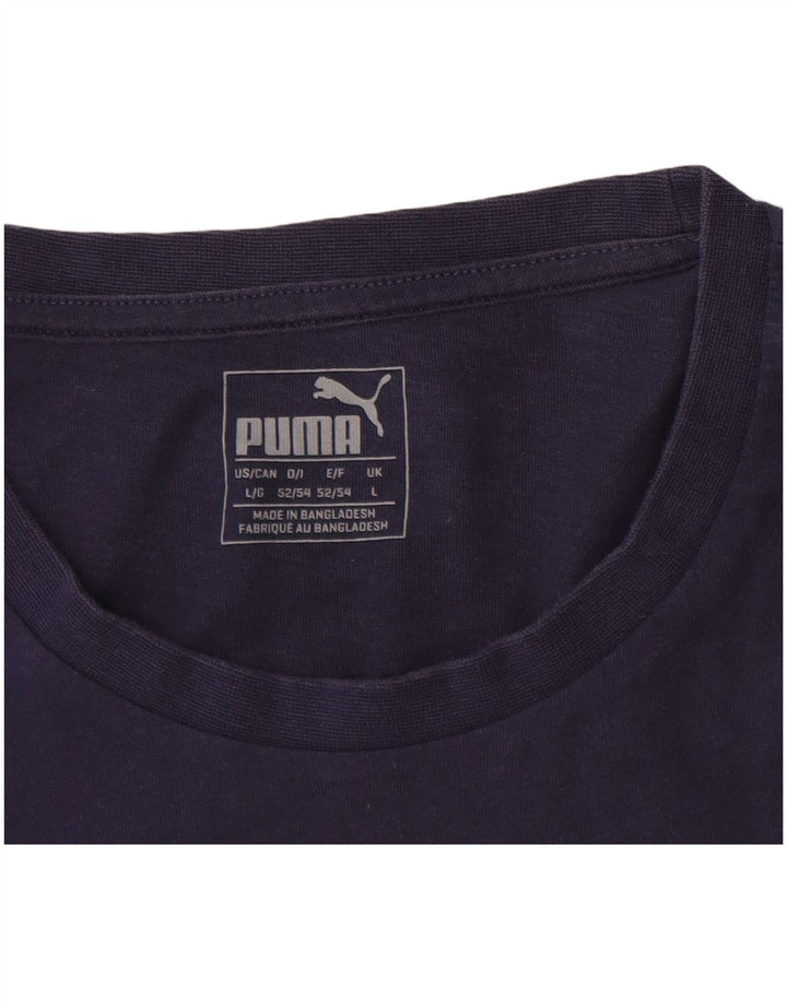 Puma Mens Graphic T-Shirt Top Large Navy Blue