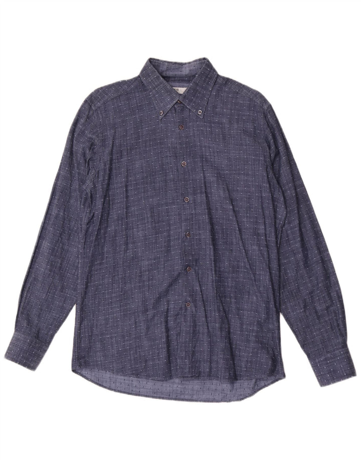Camicia Uomo Coveri Cotone Maculato Medio Blu Navy