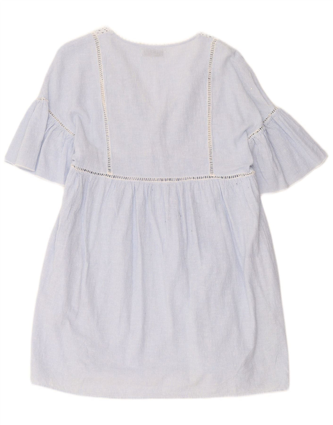 Zara Womens Trafaluc Shift Dress UK 12 Medium Blue Pinstripe