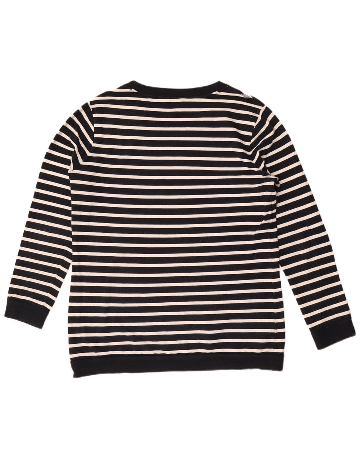 Massimo Dutti Womens Sweatshirt Jumper US 8 Medium Navy Blue Striped