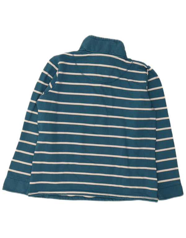 Crew Clothing Womens Zip Neck Sweatshirt Jumper UK 14 Medium Blue Striped