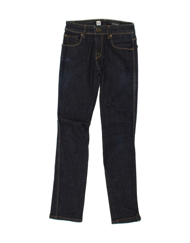 VOLCOM Womens Tight Fit Skinny Jeans W26 L28 Navy Blue Cotton | Vintage Volcom | Thrift | Second-Hand Volcom | Used Clothing | Messina Hembry 