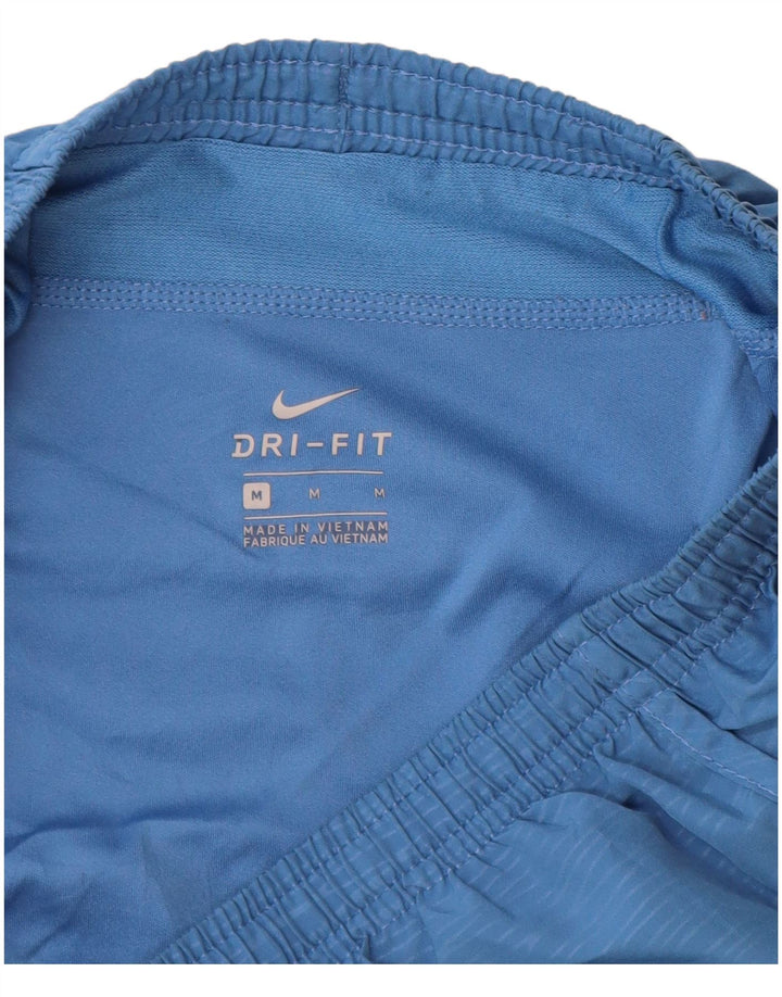 Nike Womens Dri Fit Sport Shorts UK 12 Medium Blue Polyester