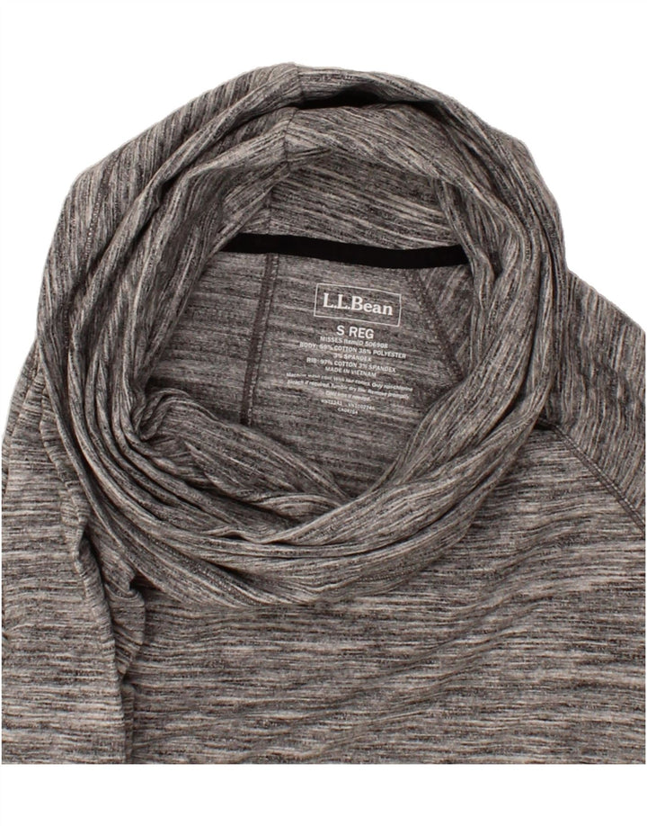 L.L.BEAN Womens Roll Neck Sweatshirt Jumper UK 10 Small Grey Flecked Vintage L.L.Bean and Second-Hand L.L.Bean from Messina Hembry 