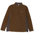 COLUMBIA Maglione in pile da uomo con zip e collo, grande, in poliestere color block marrone