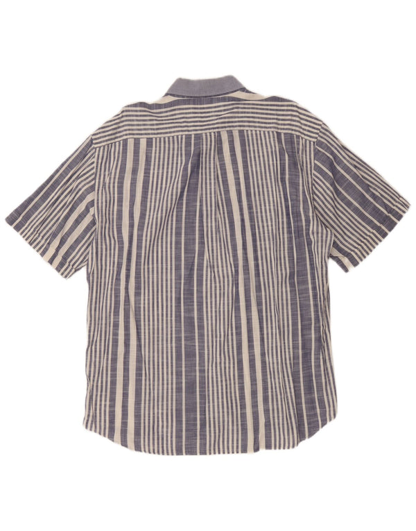 Chemise à manches courtes homme Navigare XL coton rayé bleu