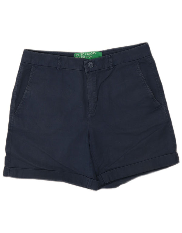 Benetton Womens Chino Shorts W30 Medium Navy Blue