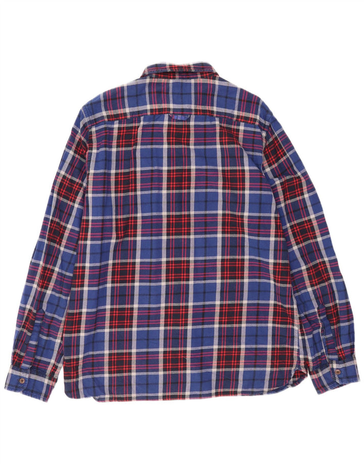 Superdry Mens Flannel Shirt 3XL Blue Check Cotton