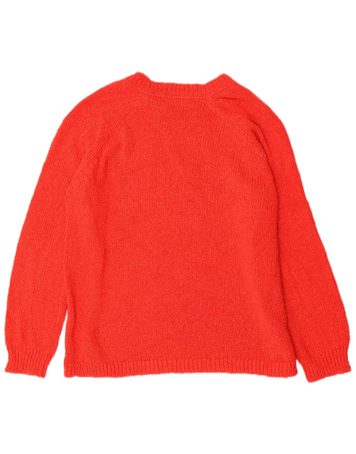 Marks & Spencer Womens Boat Neck Jumper Sweater UK 14 Large Red