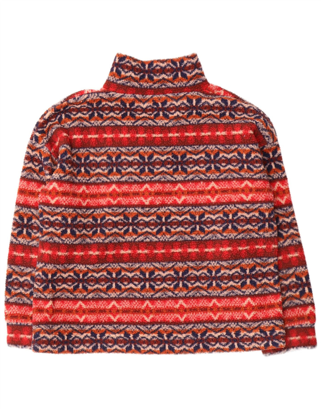 American Eagle Mens Loose Fit Fleece Jumper Small Multicoloured Fair Isle