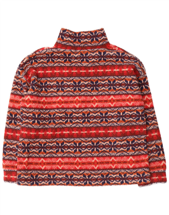 American Eagle Mens Loose Fit Fleece Jumper Small Multicoloured Fair Isle