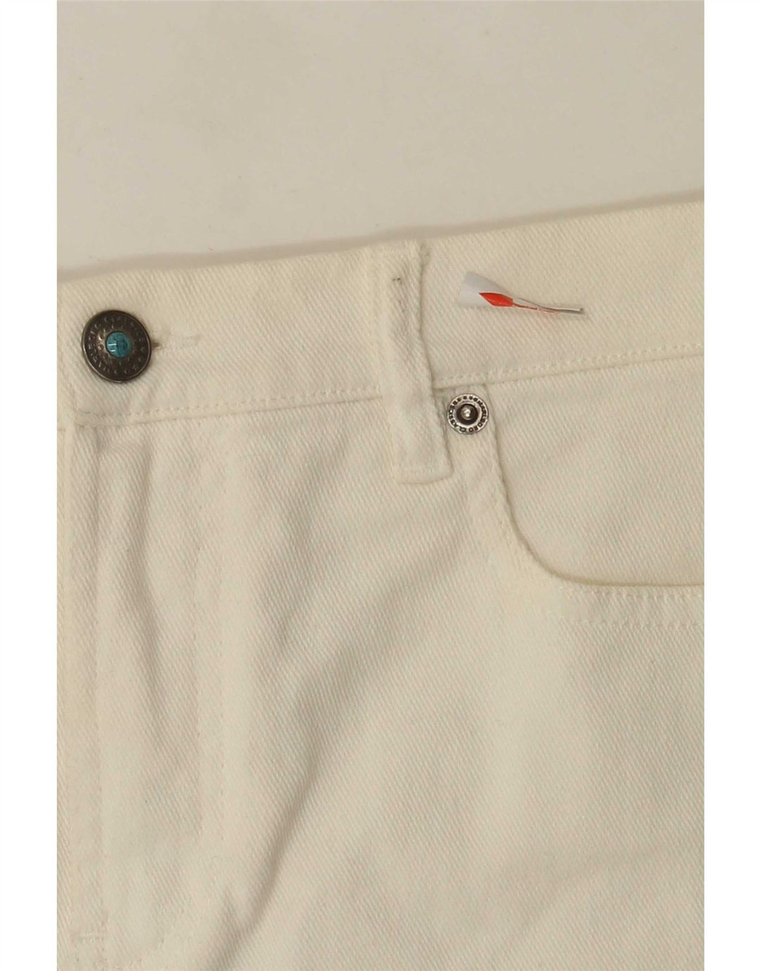 Marlboro Classics Womens Denim Skirt IT 42 Medium W28 White Cotton