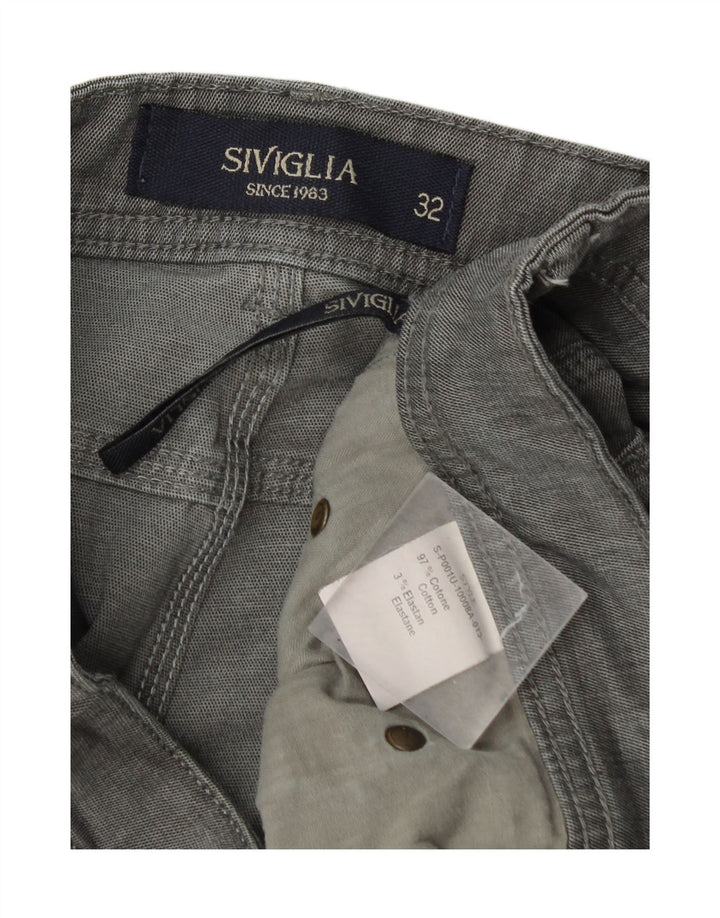 SIVIGLIA Mens Casual Shorts W32 Medium Grey Cotton